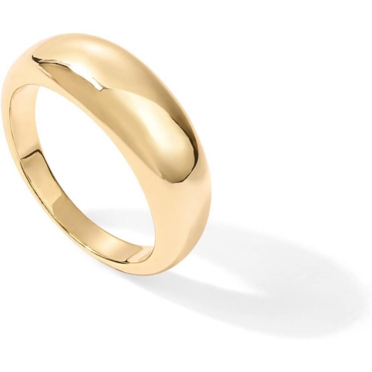 14k Gold Plated Chunky Dome Ring |Puffy Dome Stackable Rings Chunky Signet Ring